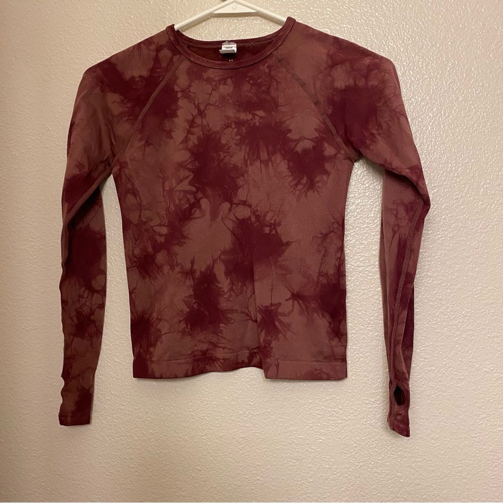 Zella Athletic Performance Long Sleeve red Camo long sleeve top base layer 8-10
